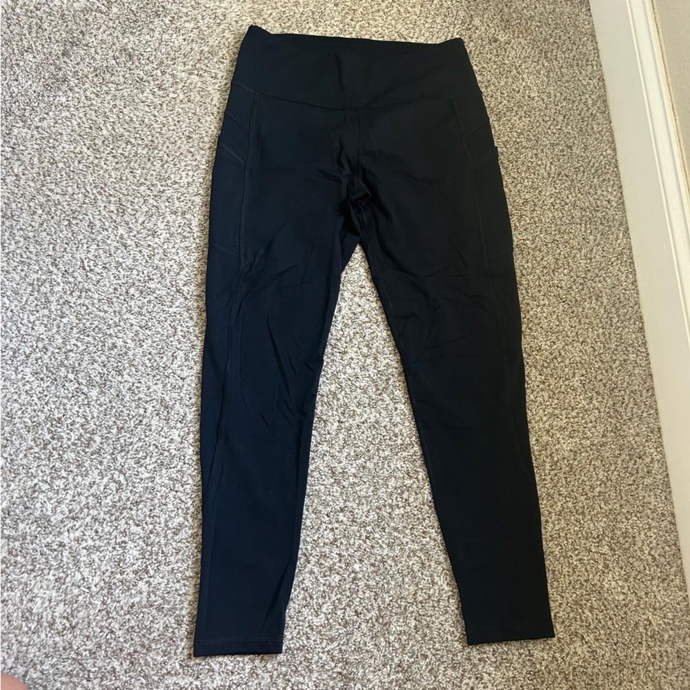 G by Gottex Black Cropped Leggings Athletic Athleisure Comfy Casual Large Medium